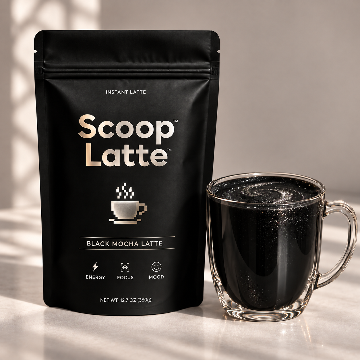 Black Mocha Scoop Latte packaging