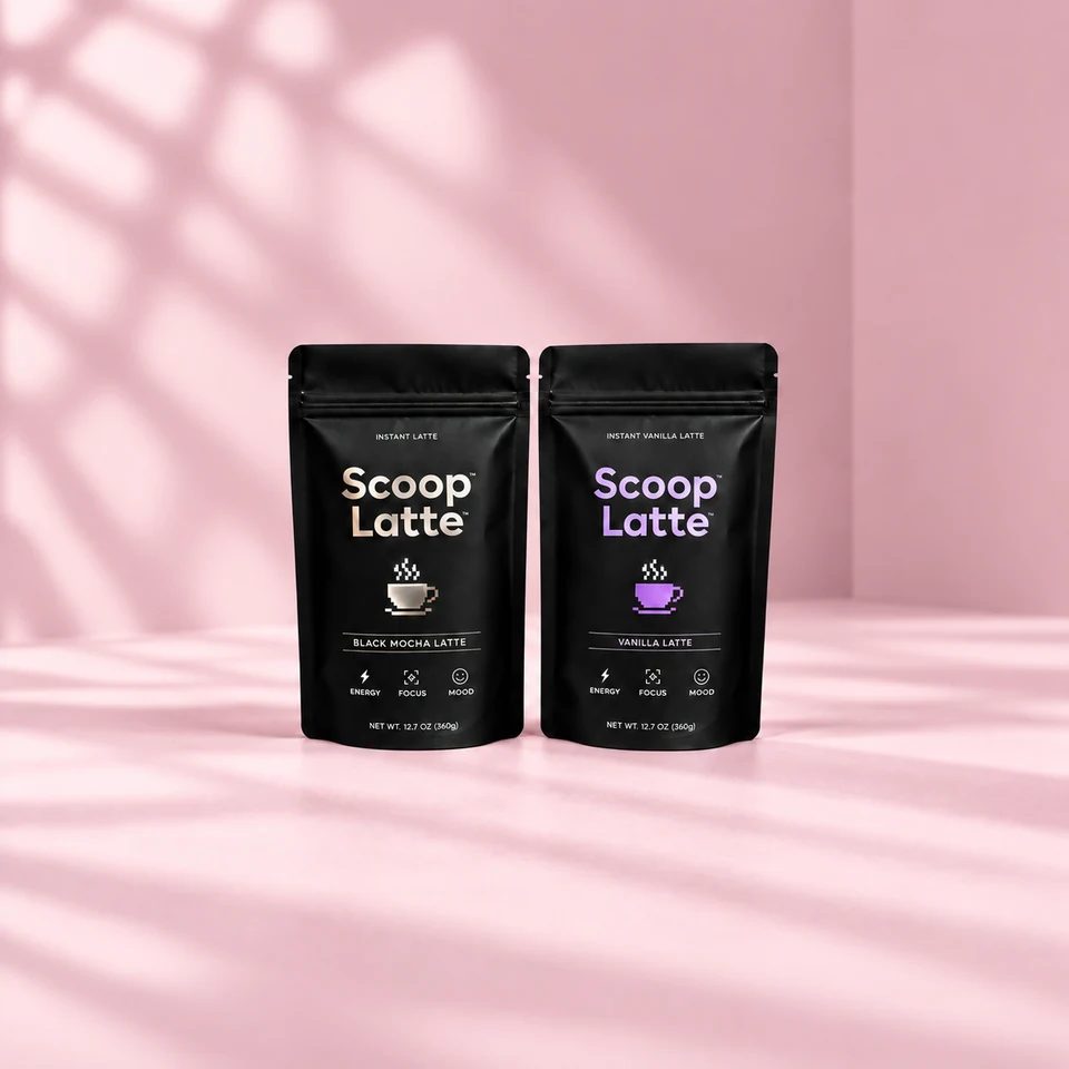 8 Lattes of Black Mocha + Purple Vanilla Scoop Latte Duo
